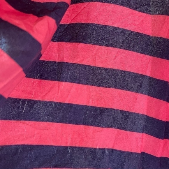 Lilly Pulitzer Pink/Navy Striped Elsa Silk Blouse, M - Picture 2 of 13